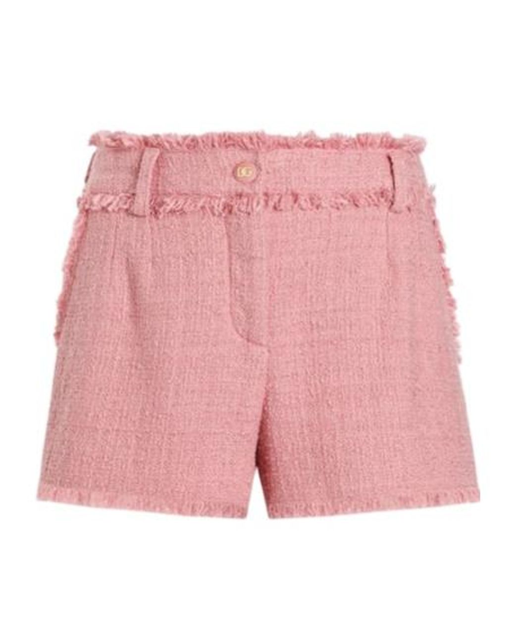 Dolce & Gabbana Pink Belt Loop Shorts