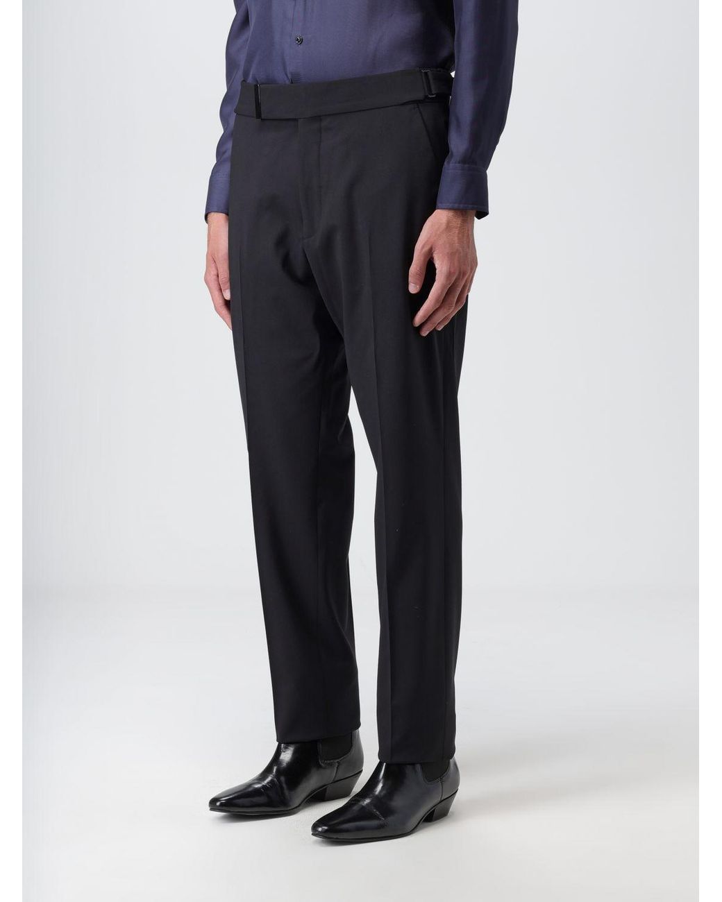 Tom Ford Blue Slim Fit Tapered Trousers for men