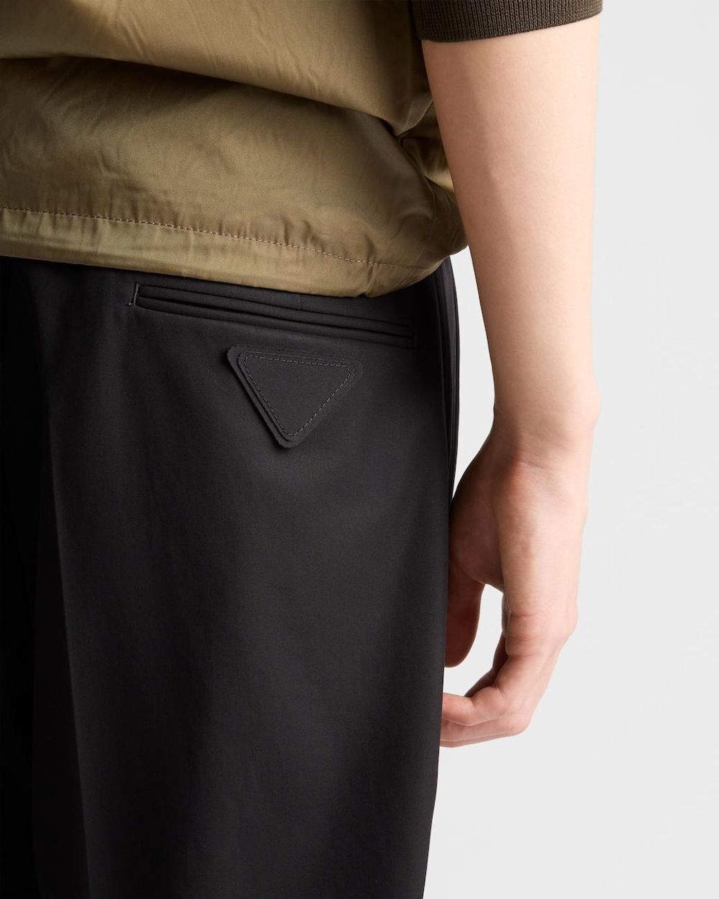 Prada Black Triangle-Patch Shorts for men