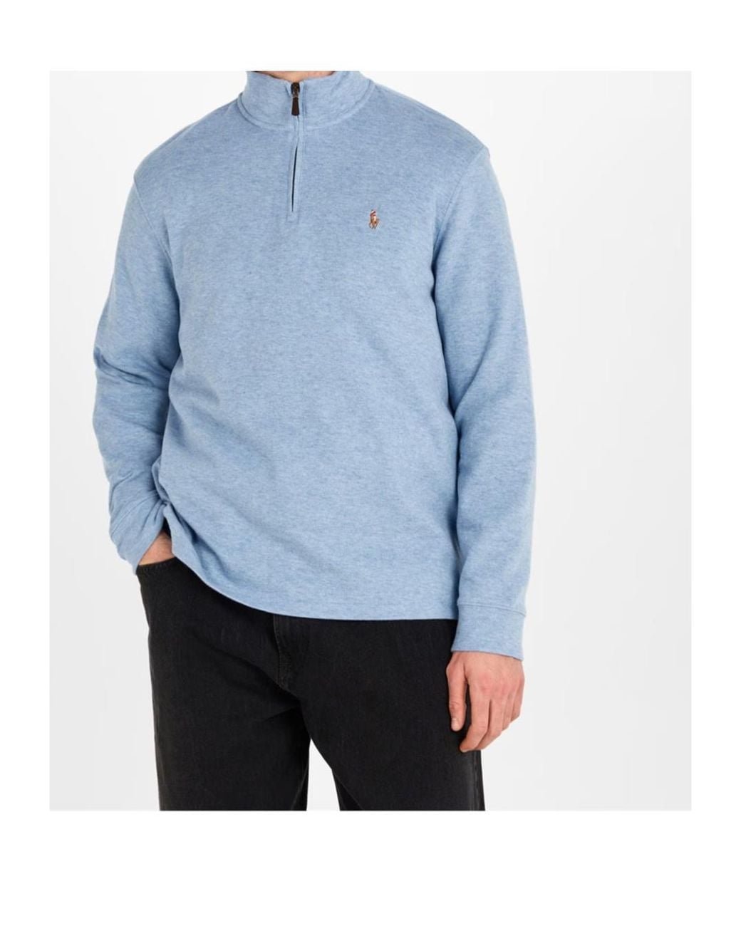 Polo Ralph Lauren Blue Estate Fleece Quarter Zip Sweater for men