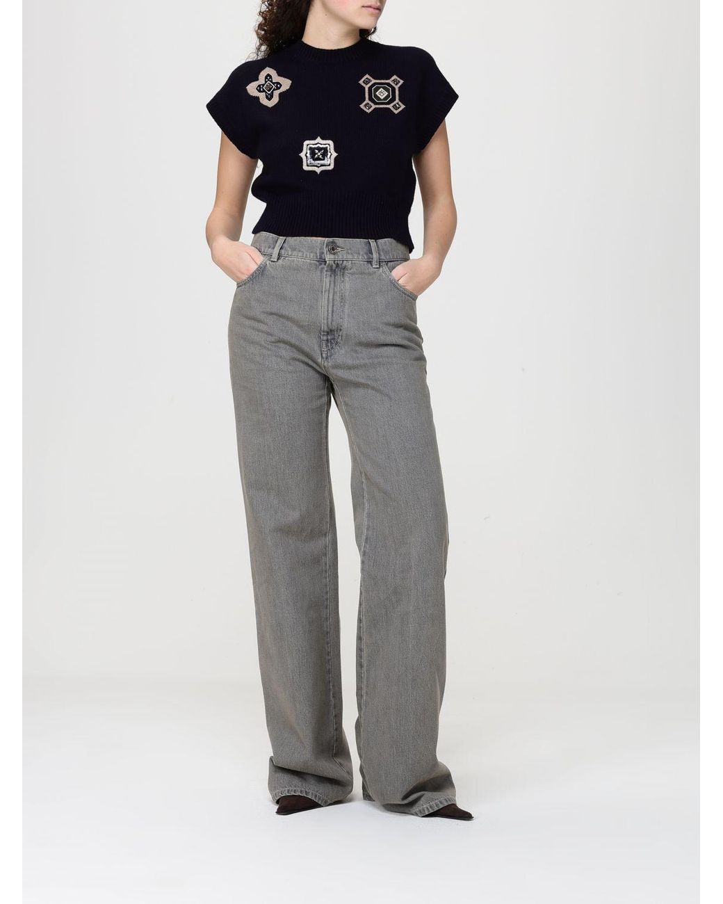 Max Mara Gray Flared Jeans