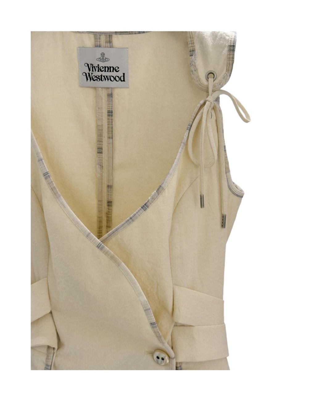 Vivienne Westwood Natural Roxy Wrap-Design Peplum Top