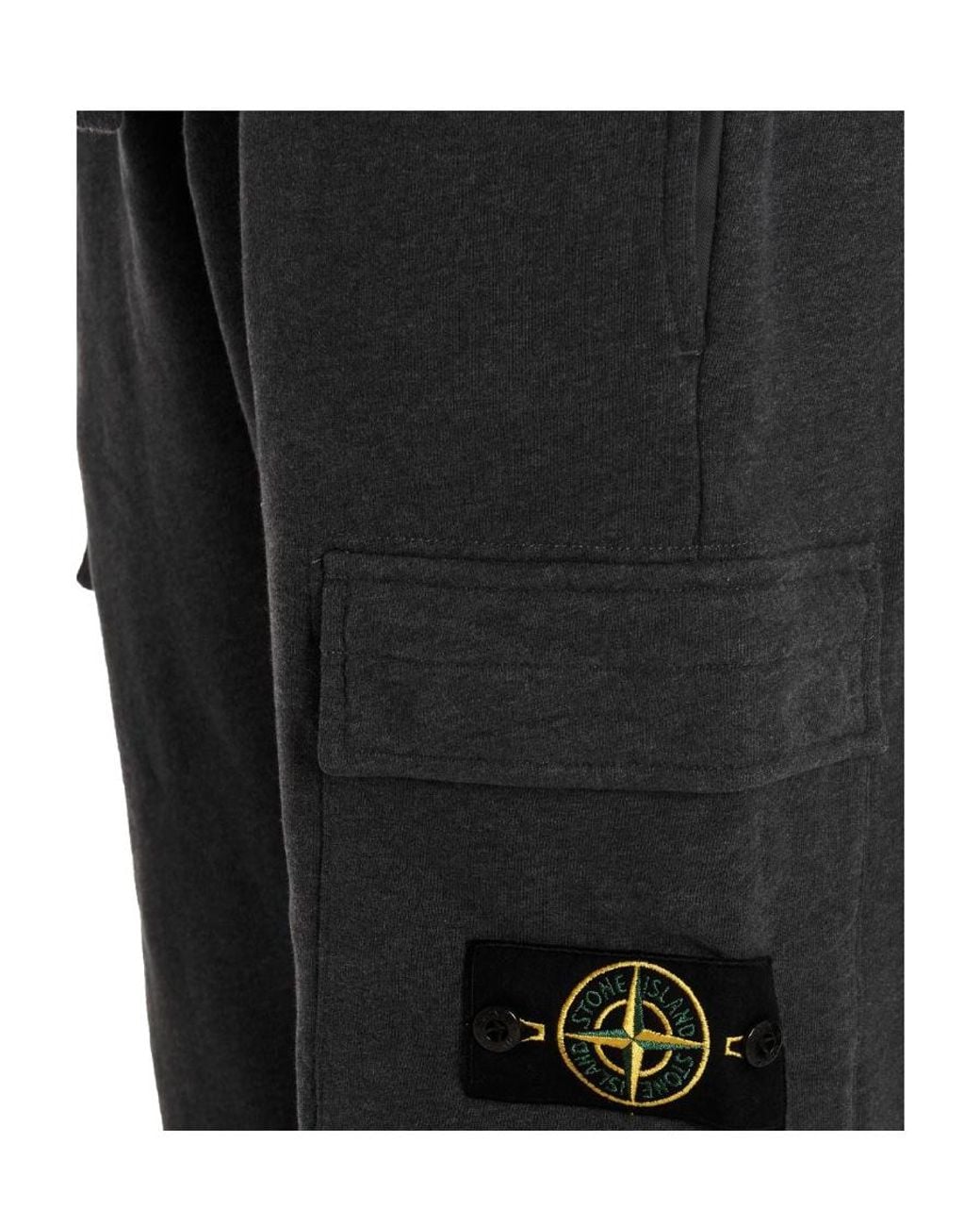 Stone Island Black Compass-Patch Drawstring Track Pants for men