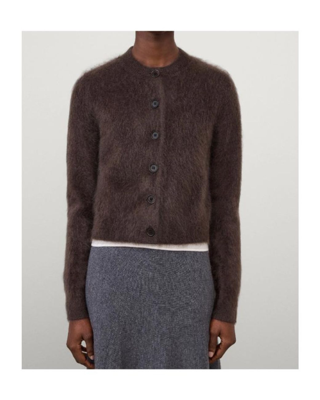 Lisa Yang Black Azelea Fuzzy Buttoned Cardigan