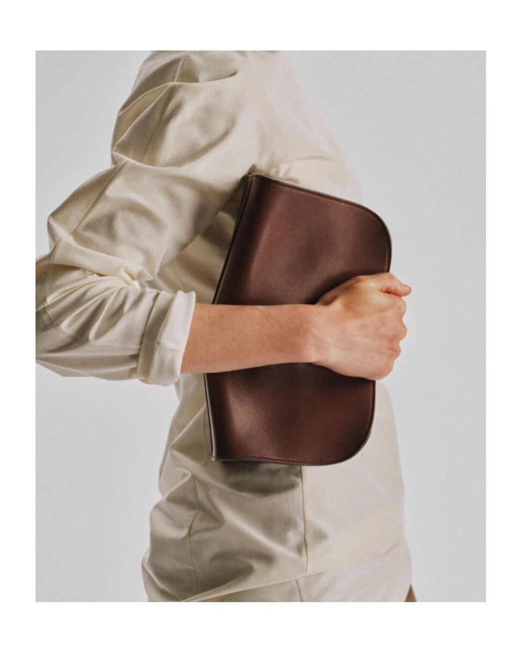 The Row Brown Peggy Clutch