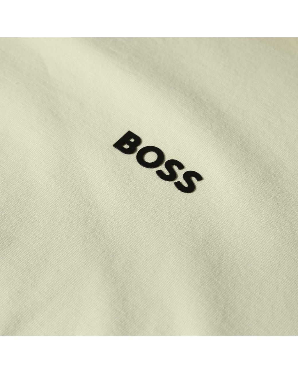 Boss White T-Shirt With Logo Design Stretch Cotton for men