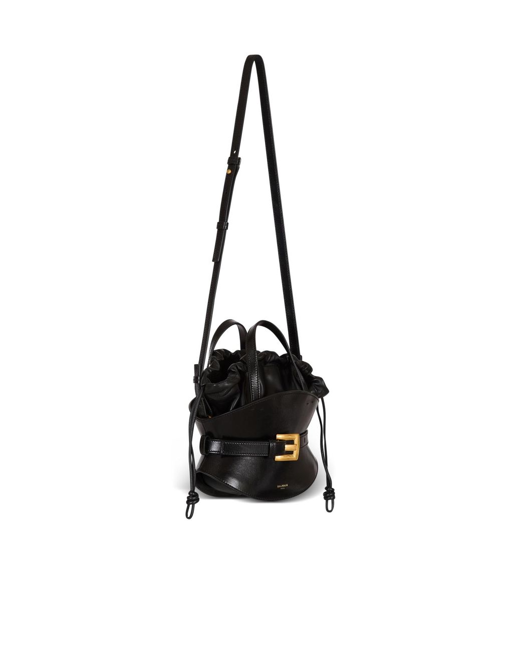 Balmain Shuffle Mini Leather Bag Black