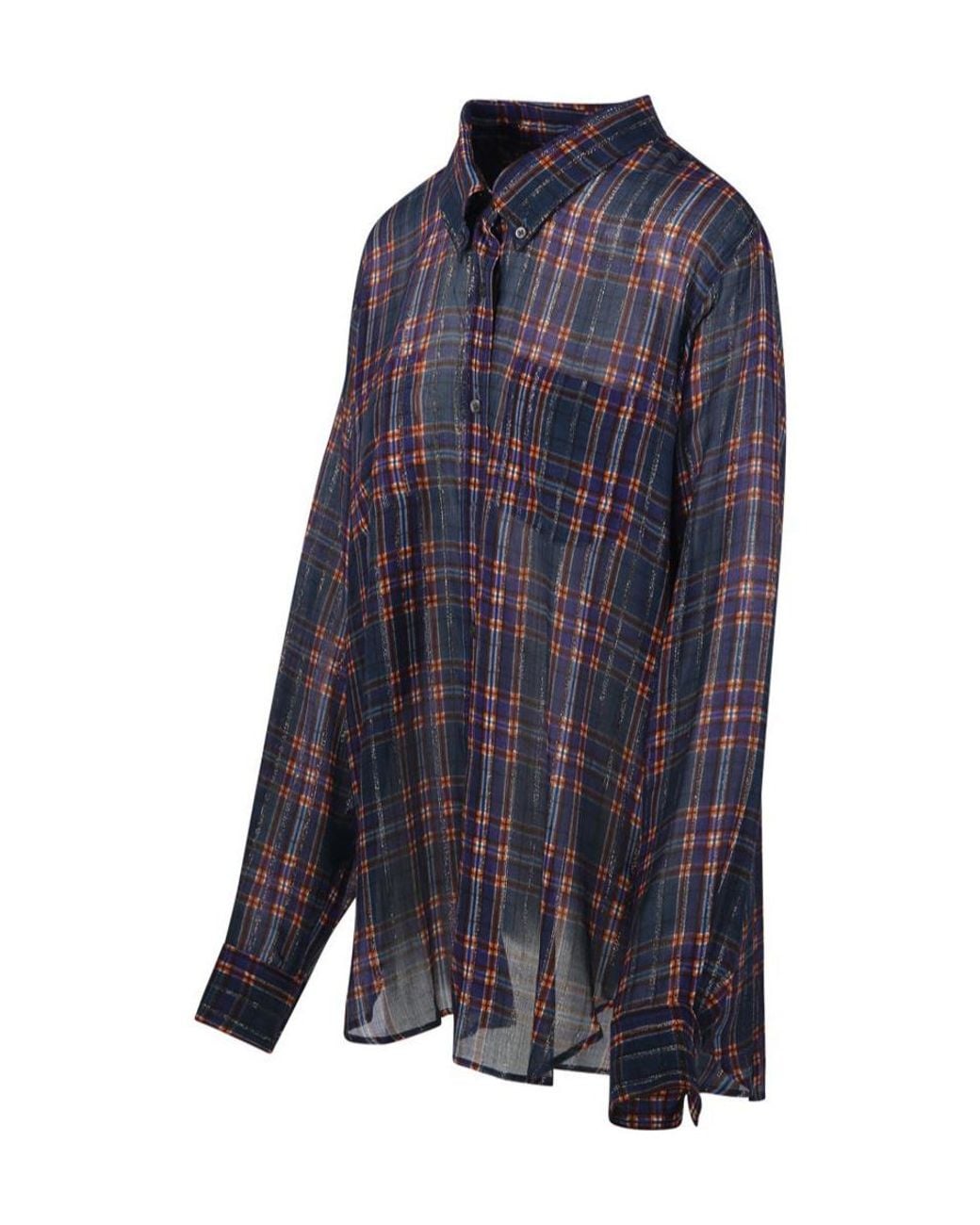 Dries Van Noten Blue Cheers Checked Shirt