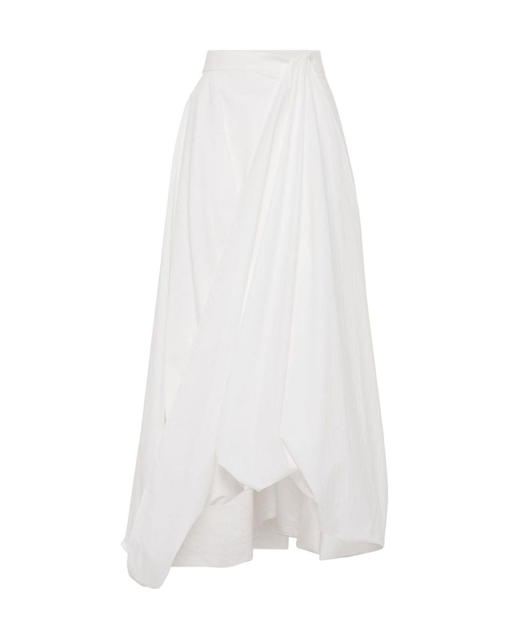 Brunello Cucinelli White Cotton Long Skirt