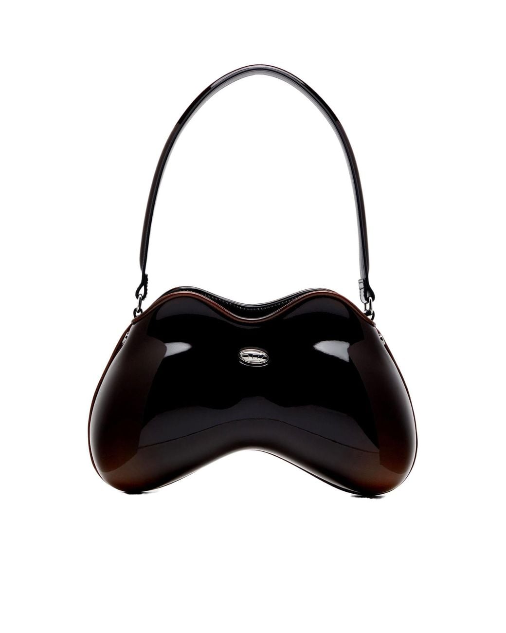DIESEL Black Double-D Rigid Shoulder Bag