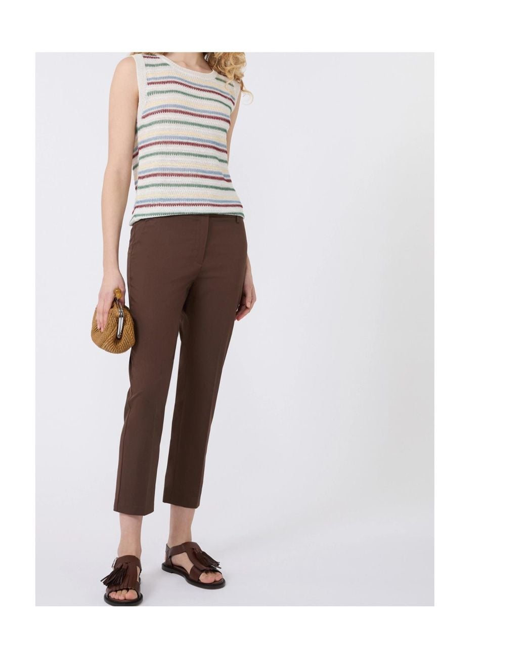 Weekend by Maxmara Brown Wkdcecco Cropped Slim Pants