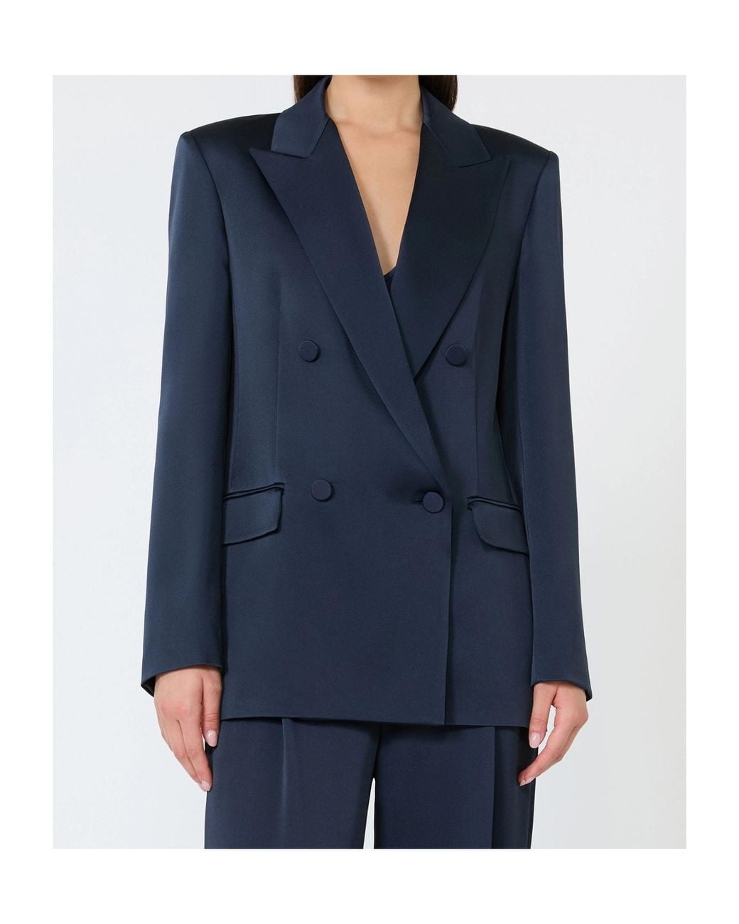 Max Mara Blue Studio Msearca Double-Breasted Blazer