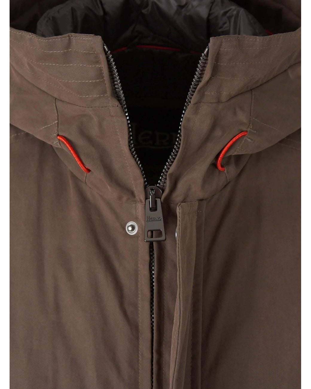 Herno Brown Long, Padded Parka for men