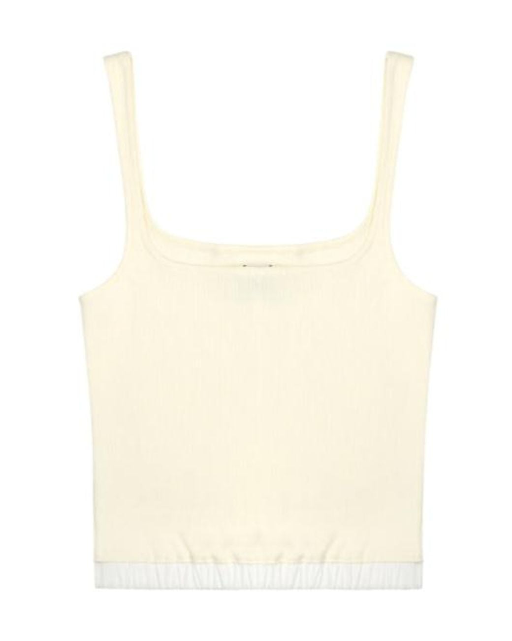 Entire studios Natural Cropped Ribbed Tank Top