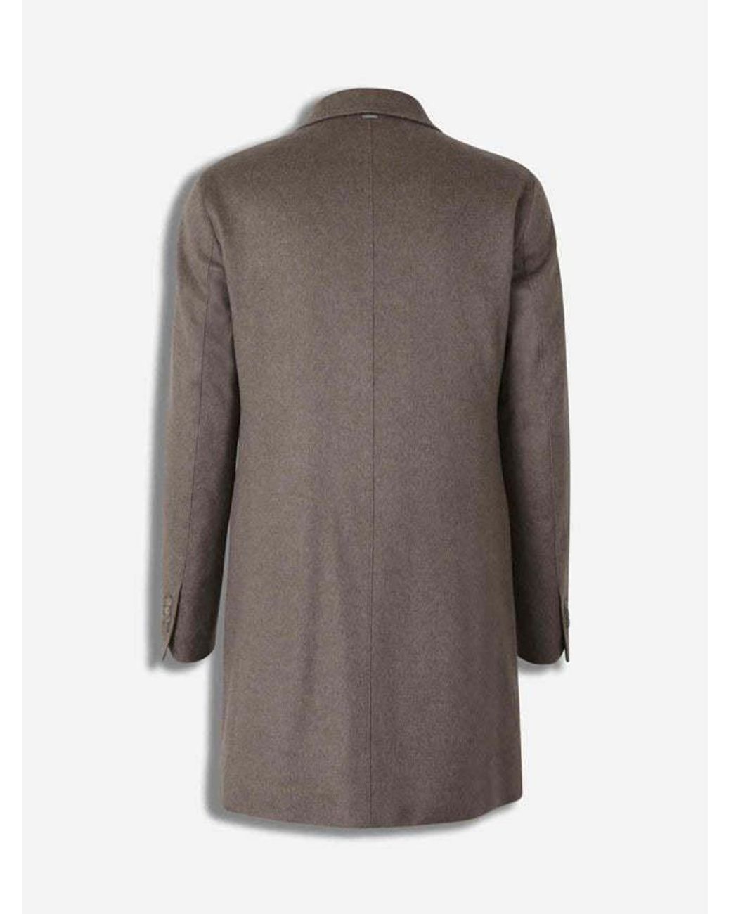 Herno Brown Layered Coat for men