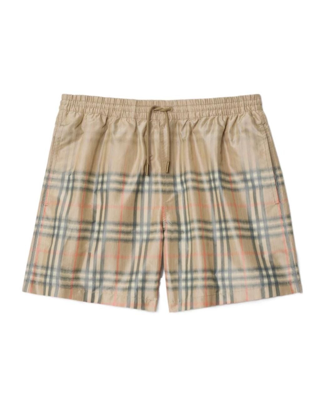 Burberry Natural Classic Swim Trunks With Aesthetic Waistband for men