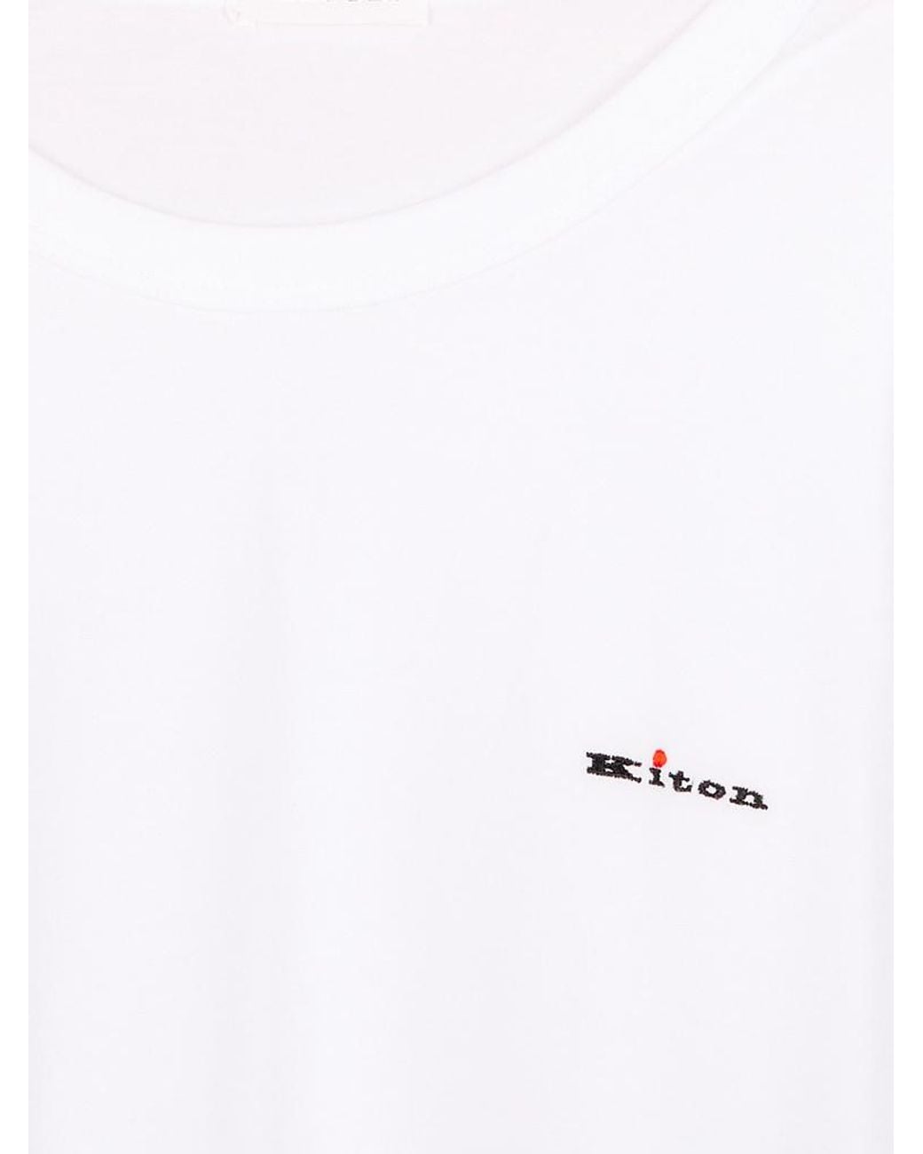 Kiton White Short-Sleeved T-Shirt for men