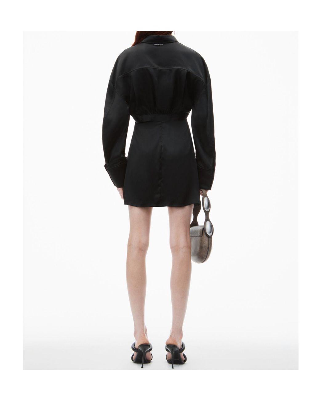 Alexander Wang Black Pre-Styled Satin Bolero Slip Dress