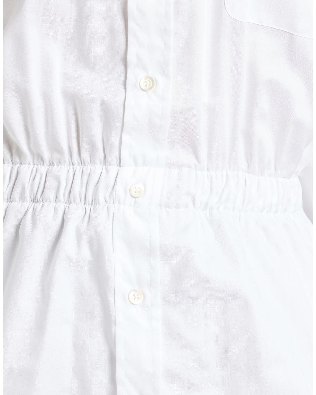 Maison Margiela White Solid-Colored Twill Long-Sleeve Shirt