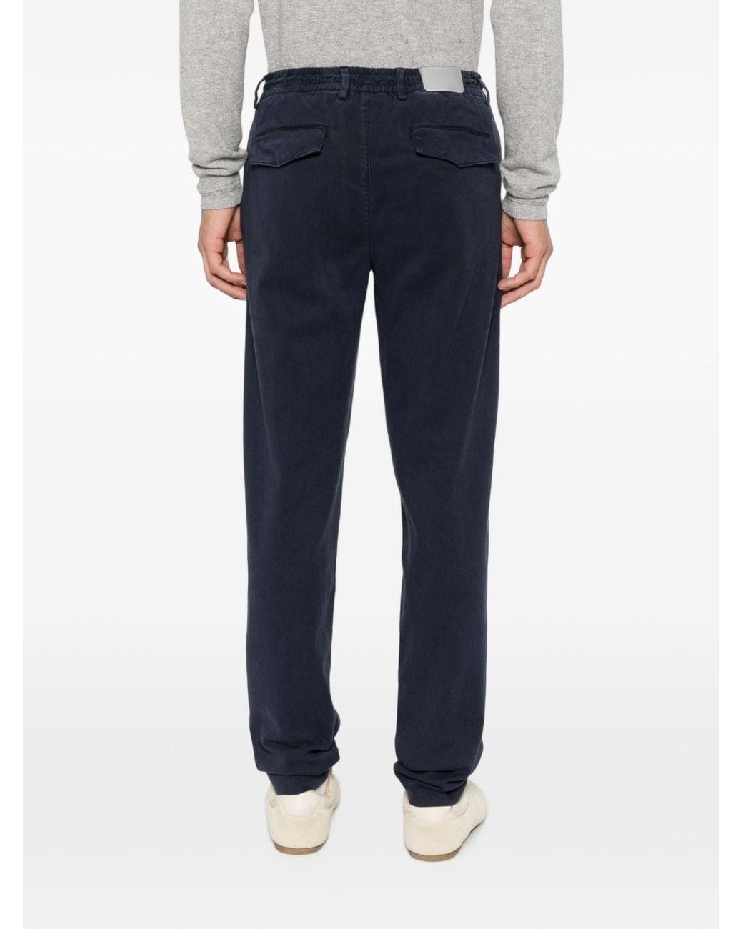 Eleventy Blue Drawstring-Fastening Trousers for men