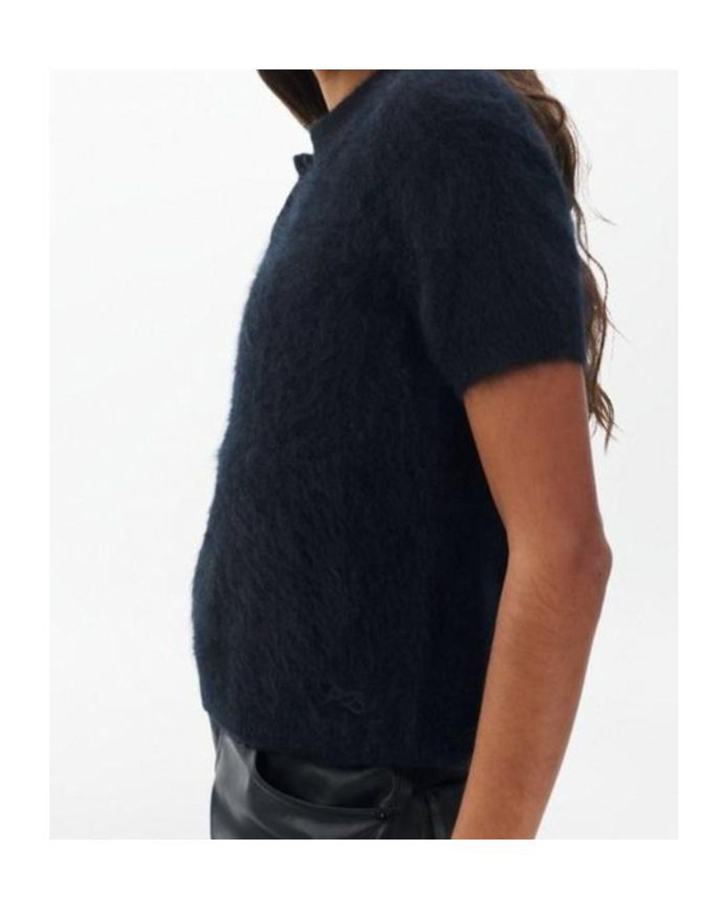 Rag & Bone Black Jada Brushed Cashmere Polo