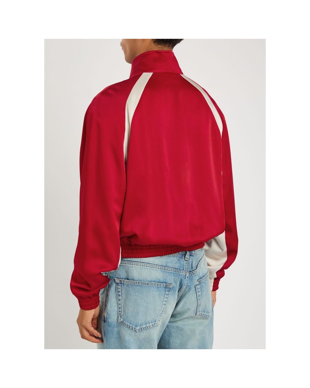 Saint Laurent Red Satin-Crepe Track Jacket for men