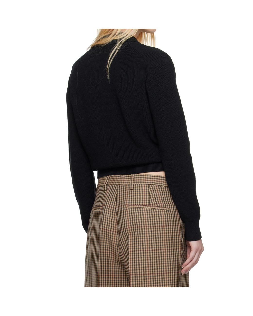 Studio Nicholson Black Chesapeake Long Sleeved Polo Top