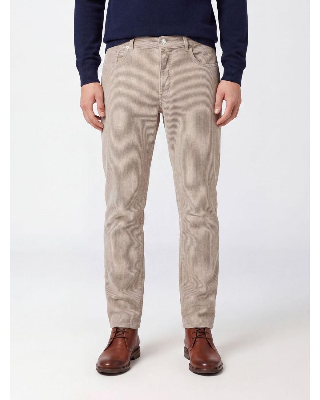 Brunello Cucinelli Natural Casual Trousers With Belt Loops for men