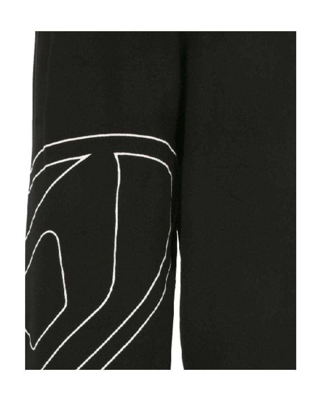 DIESEL Black Oval-D Logo Embroidered Track Pants for men