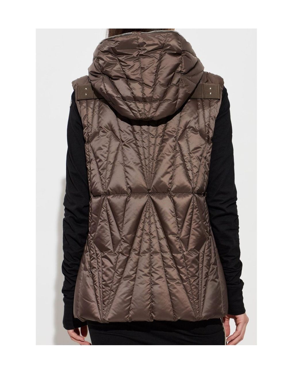 Moncler Brown Hooded Ziplock Vest for men