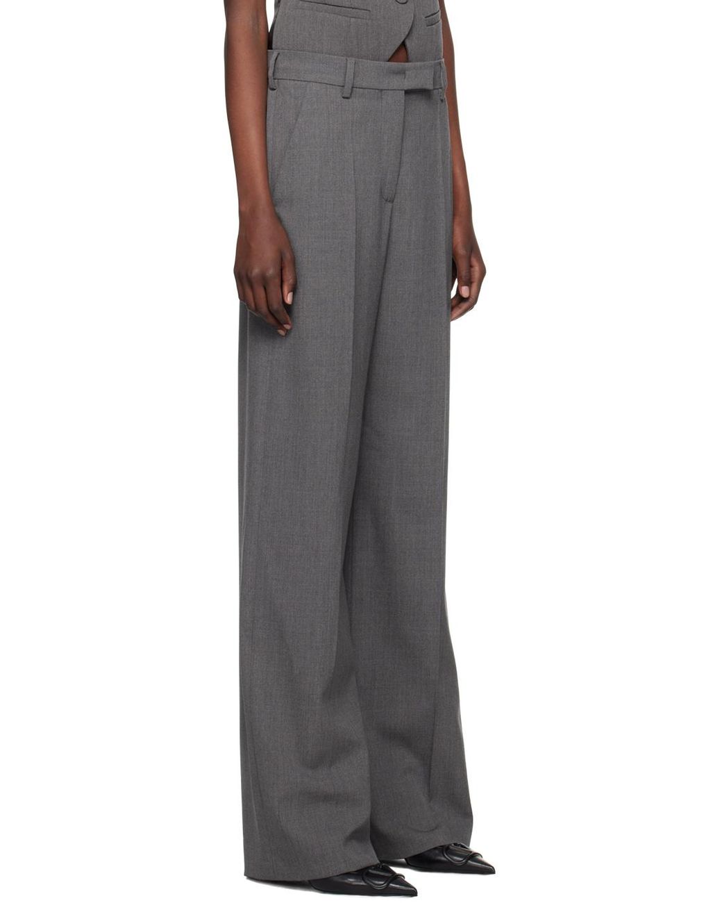 Valentino Gray High Waist Straight Leg Pants