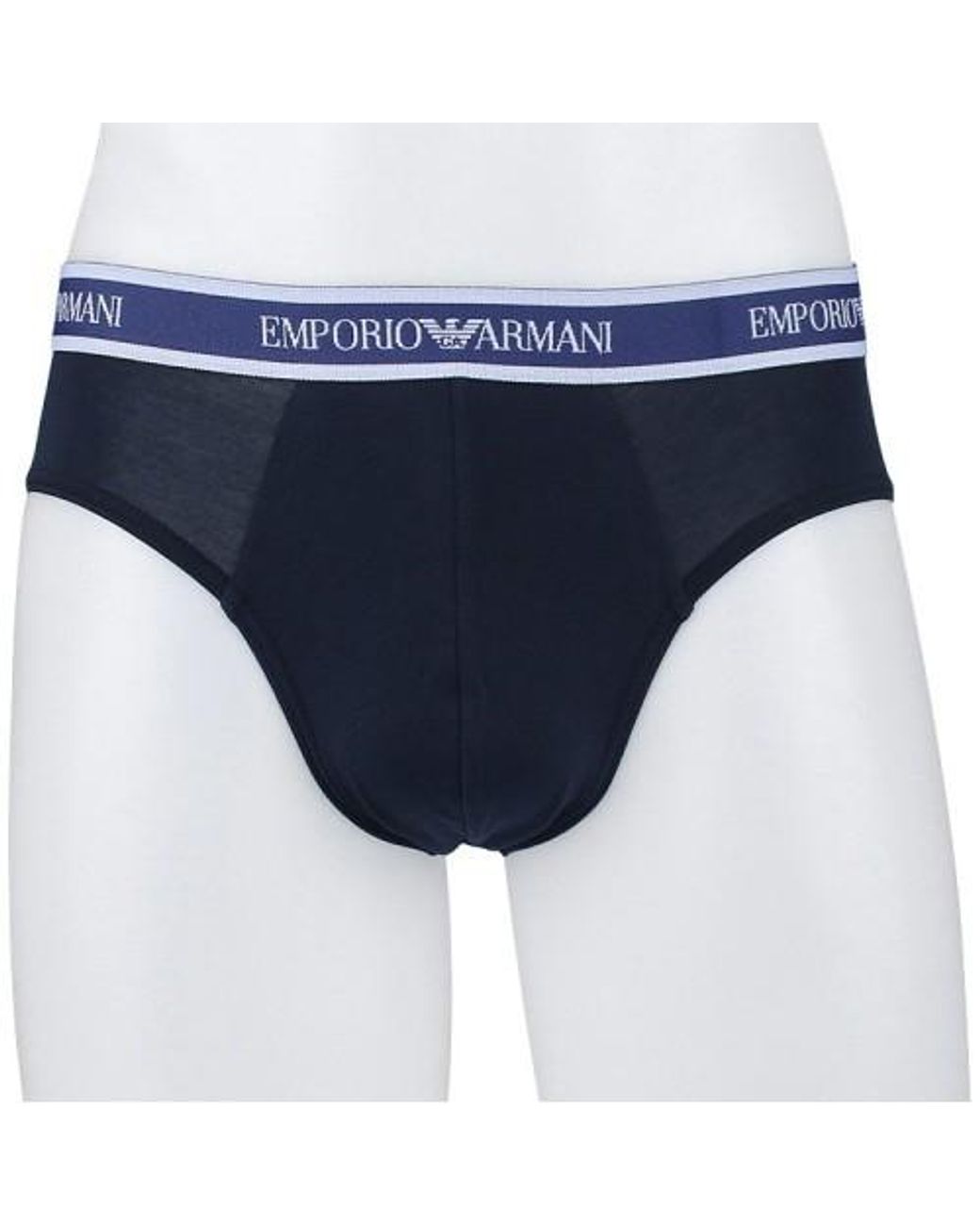 Emporio Armani Blue Logo Briefs Two-Pack for men