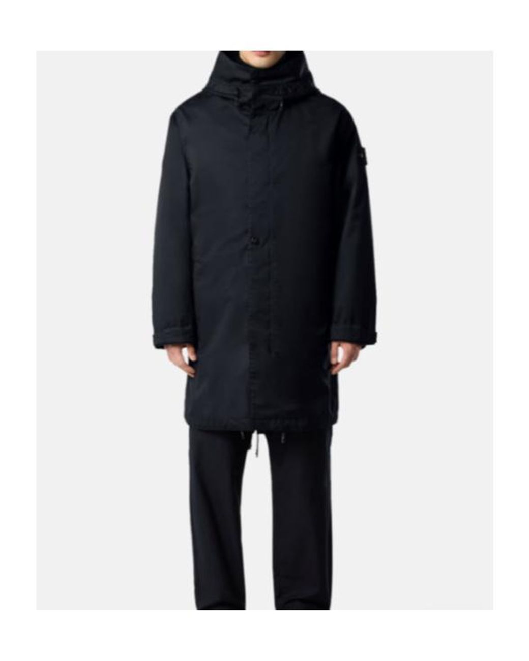 Stone Island Blue Fishtail Hooded Parka for men