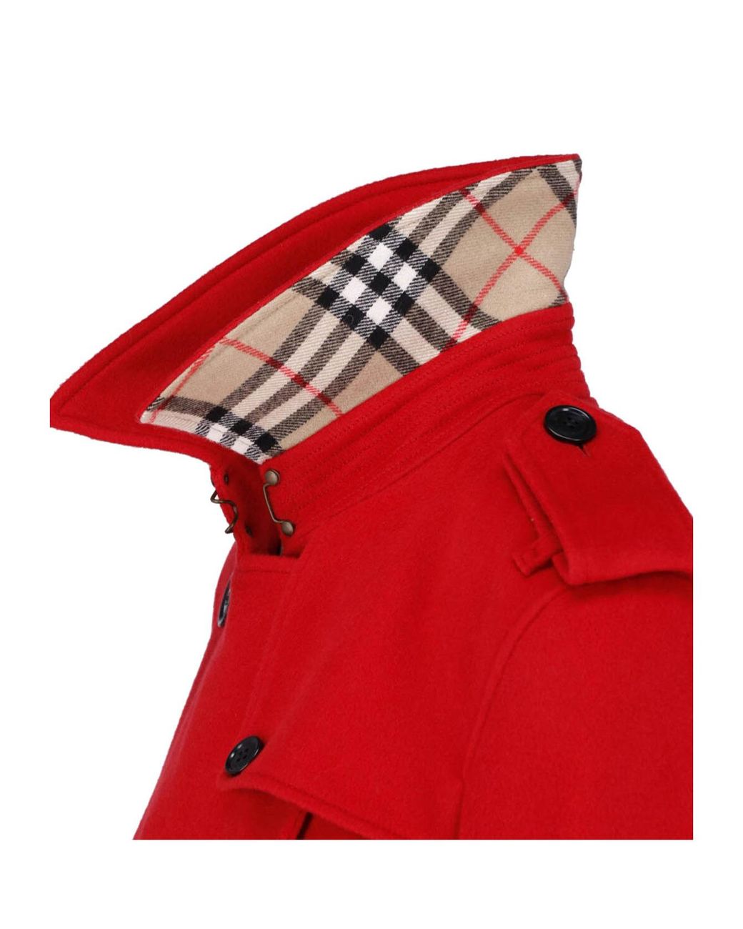 Burberry Red Double Breasted Belted Trench Coat