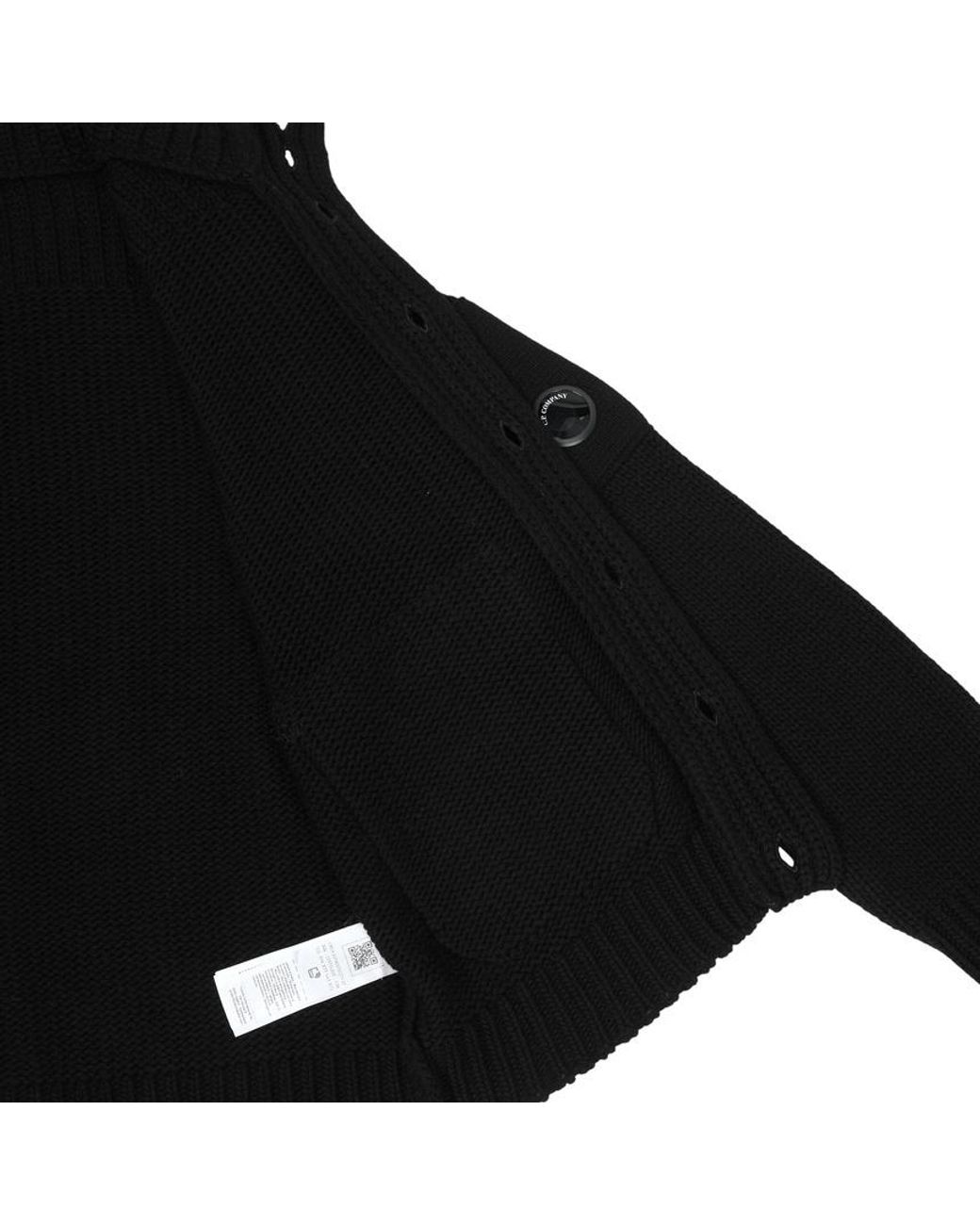 C P Company Black Long-Sleeve Cardigan for men