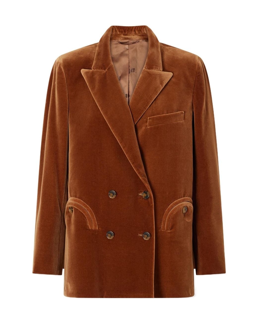Blazé Milano Brown Everynight Cotton-Velvet Blazer