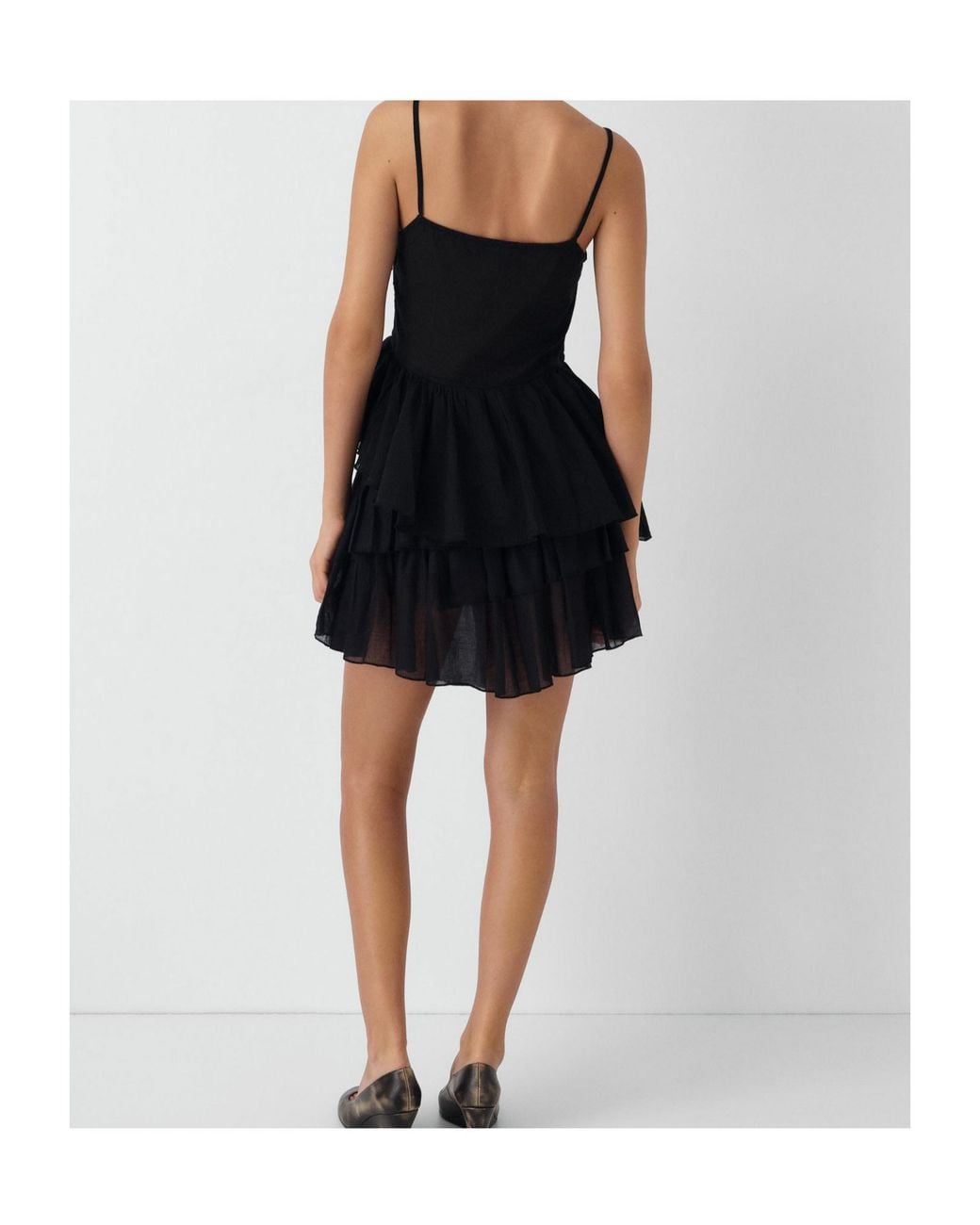 GIMAGUAS Black Joan Ruffled Mini Skirt