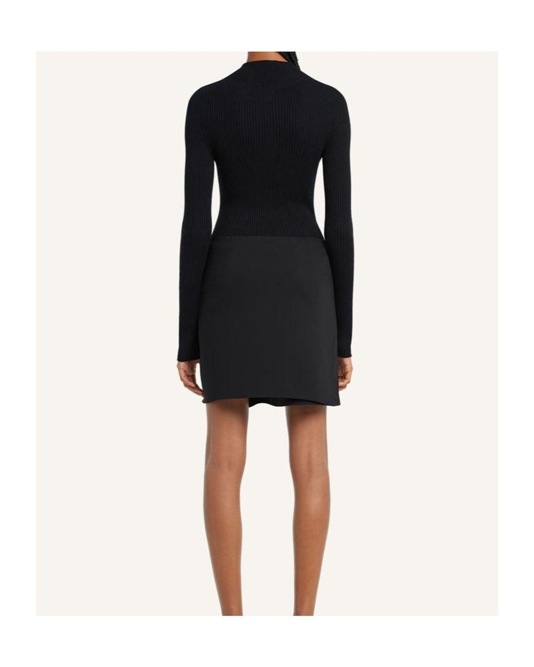Courreges Blue Pinko Solar Light Ribbed Mockneck Jumper