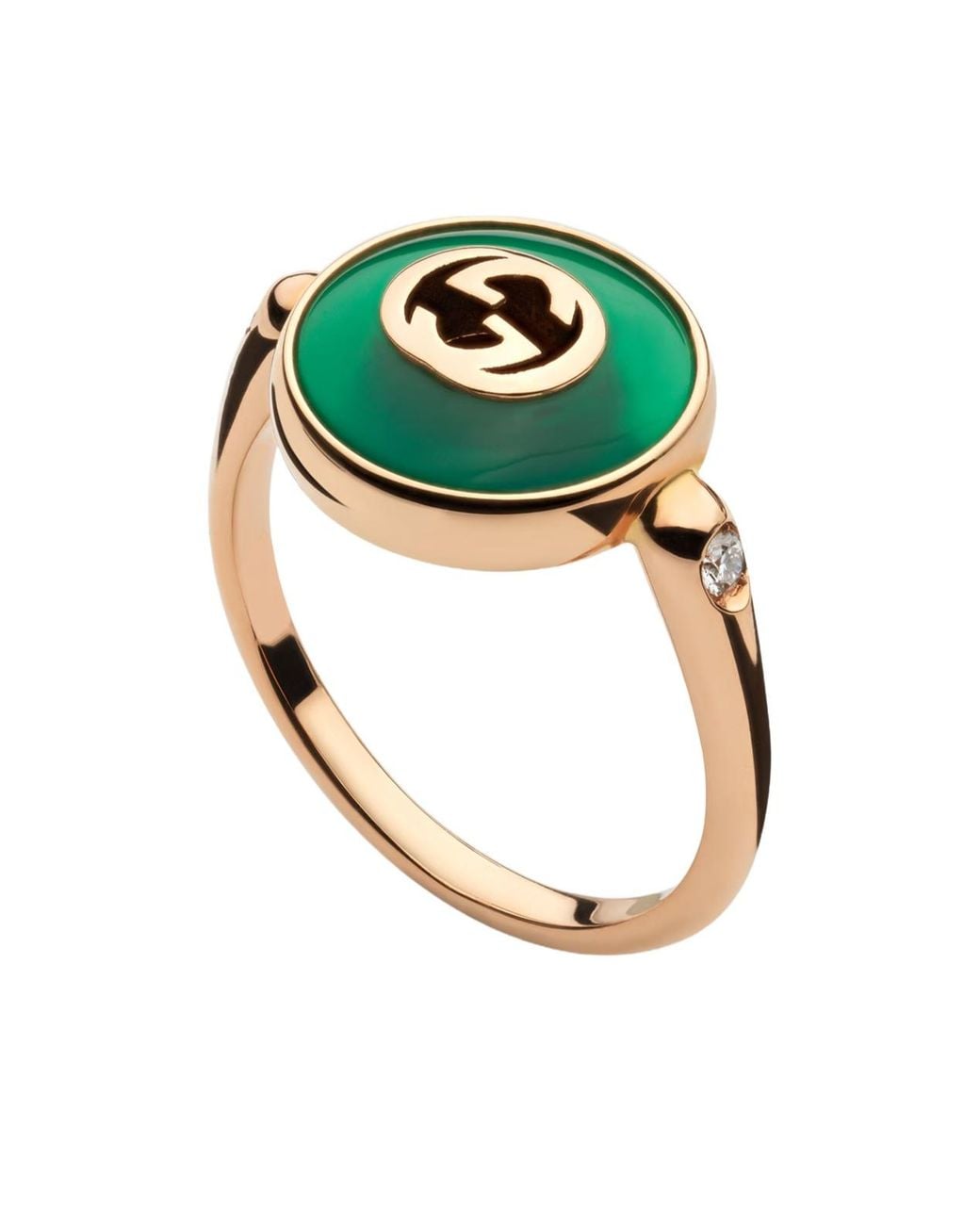 Gucci Green Interlocking 18K Ring