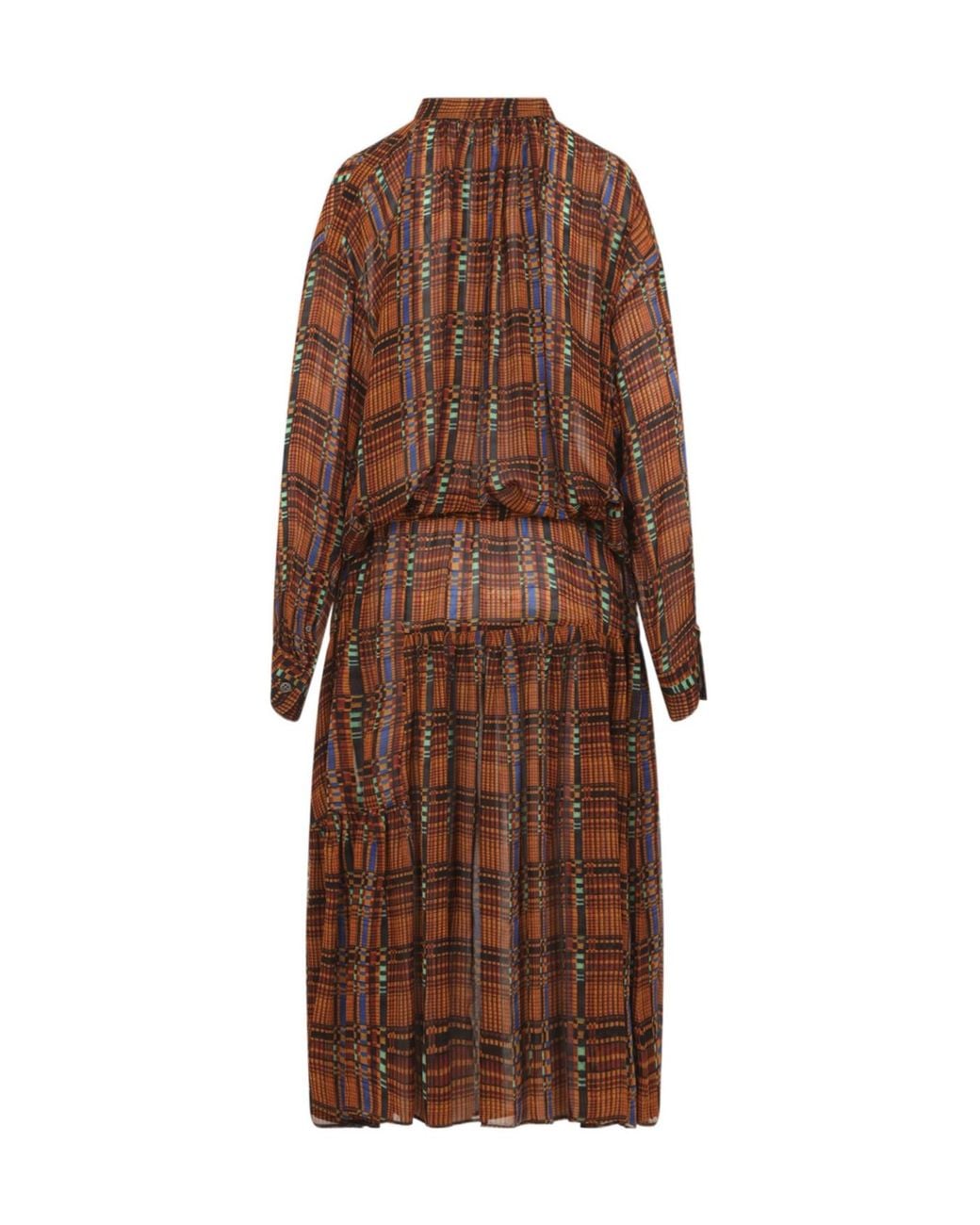 Dries Van Noten Brown Long-Sleeved Dress