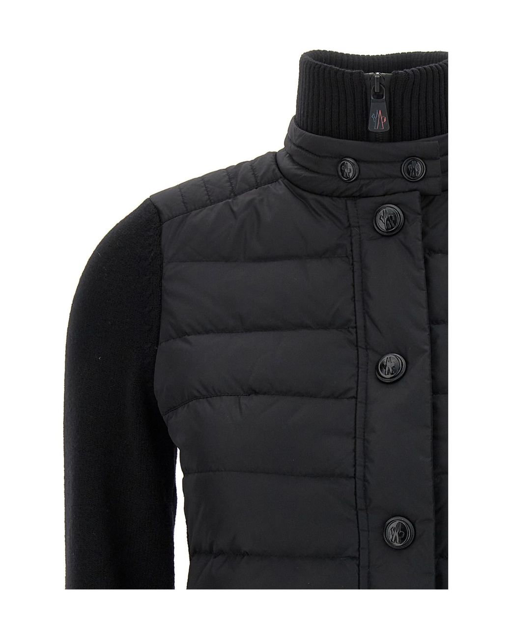 Moncler Black Padded Wool Cardigan
