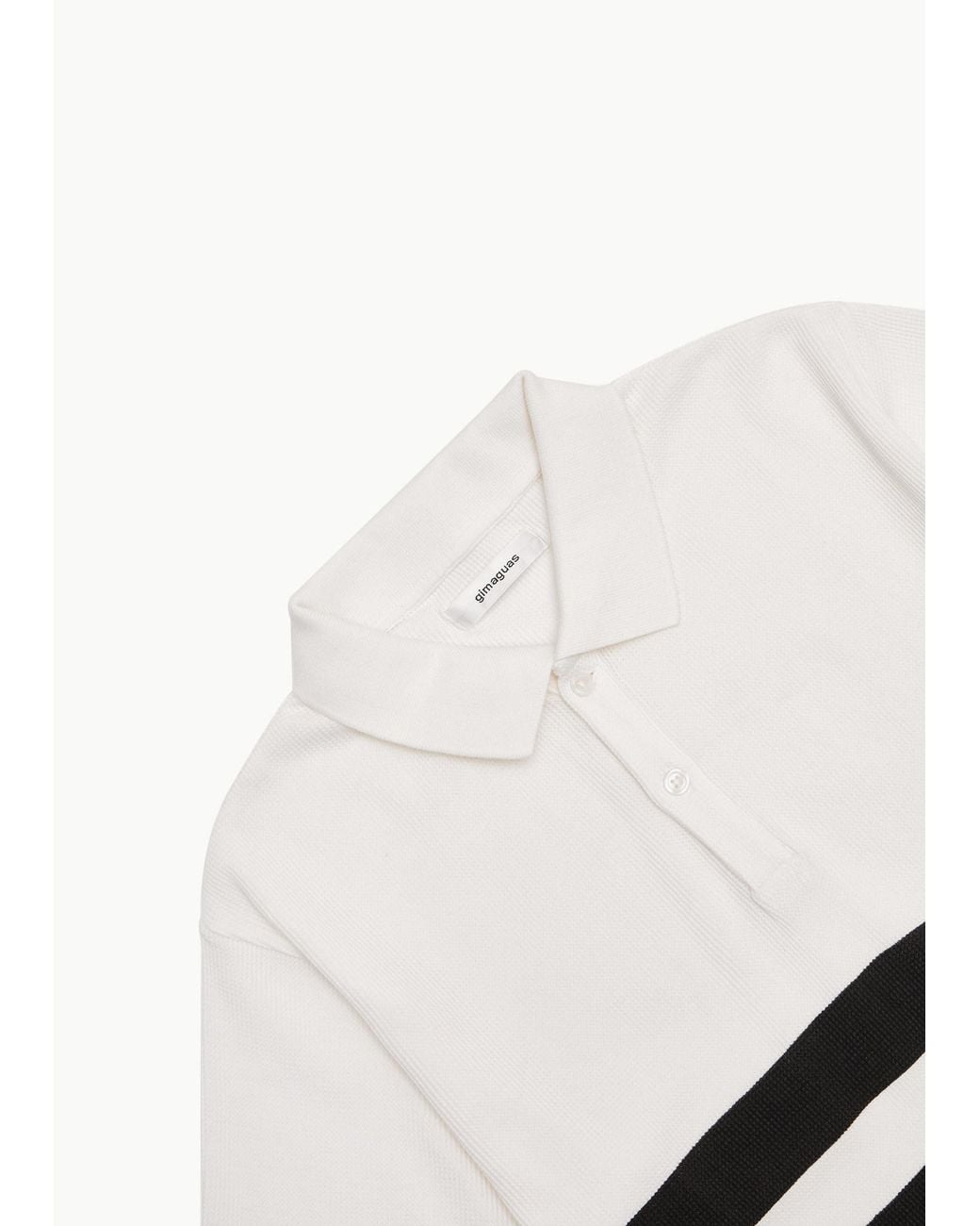GIMAGUAS White Mister Horizontal-Stripe Polo Shirt for men