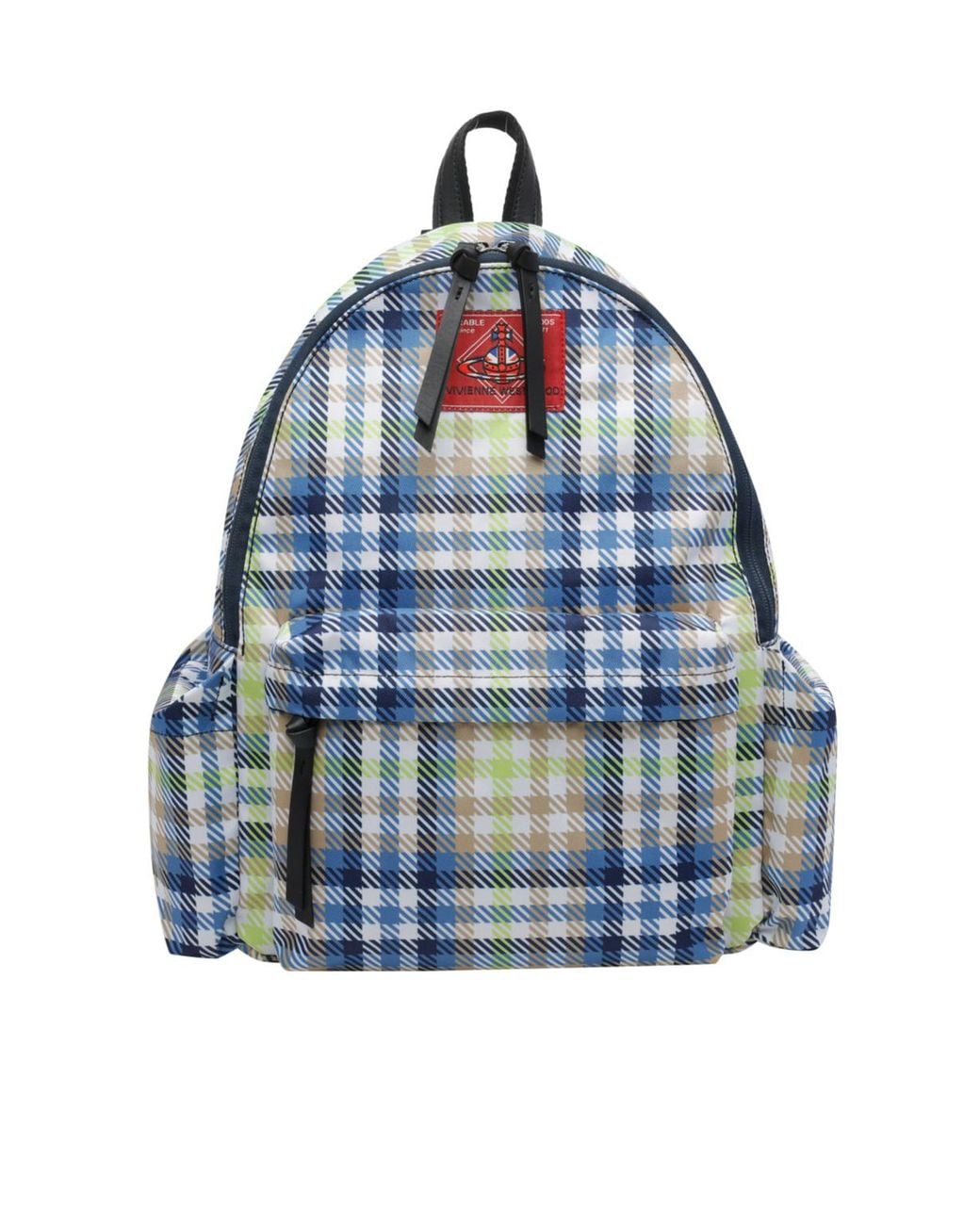 Vivienne Westwood Blue George Tartan-Check Pattern Backpack