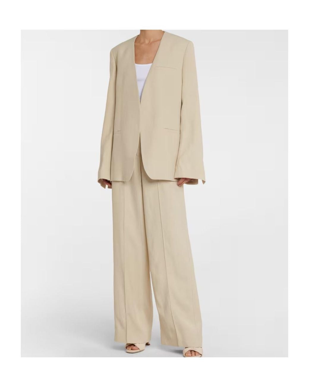 Totême  Natural Casual Pants With Belt Loops