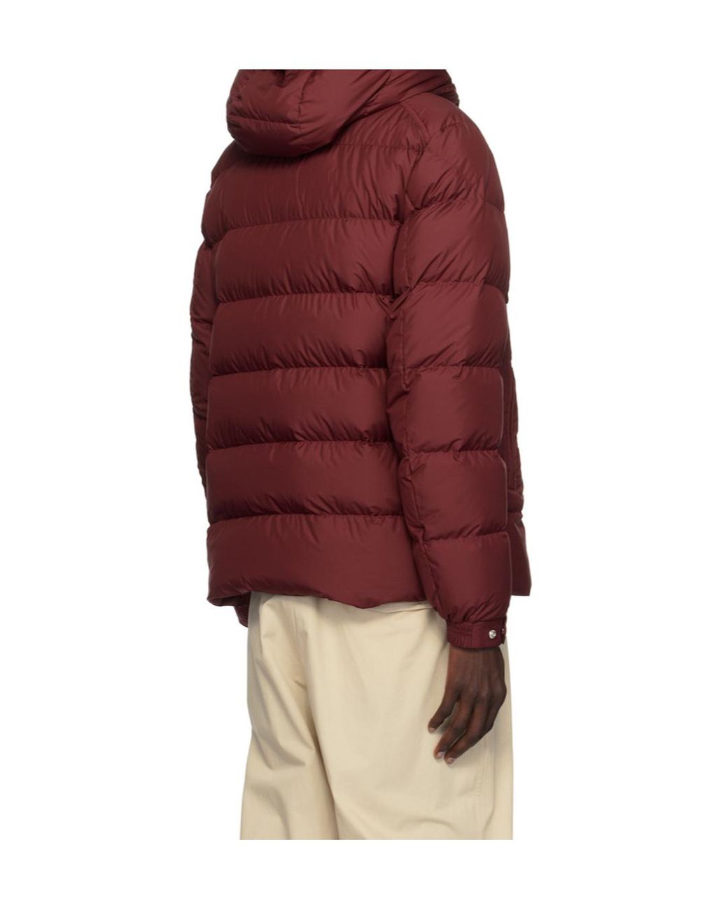 Moncler Red Logo-Patch Padded Jacket for men