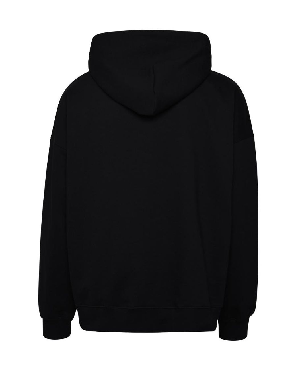 Gcds Black Lounge Logo Cotton Hoodie for men