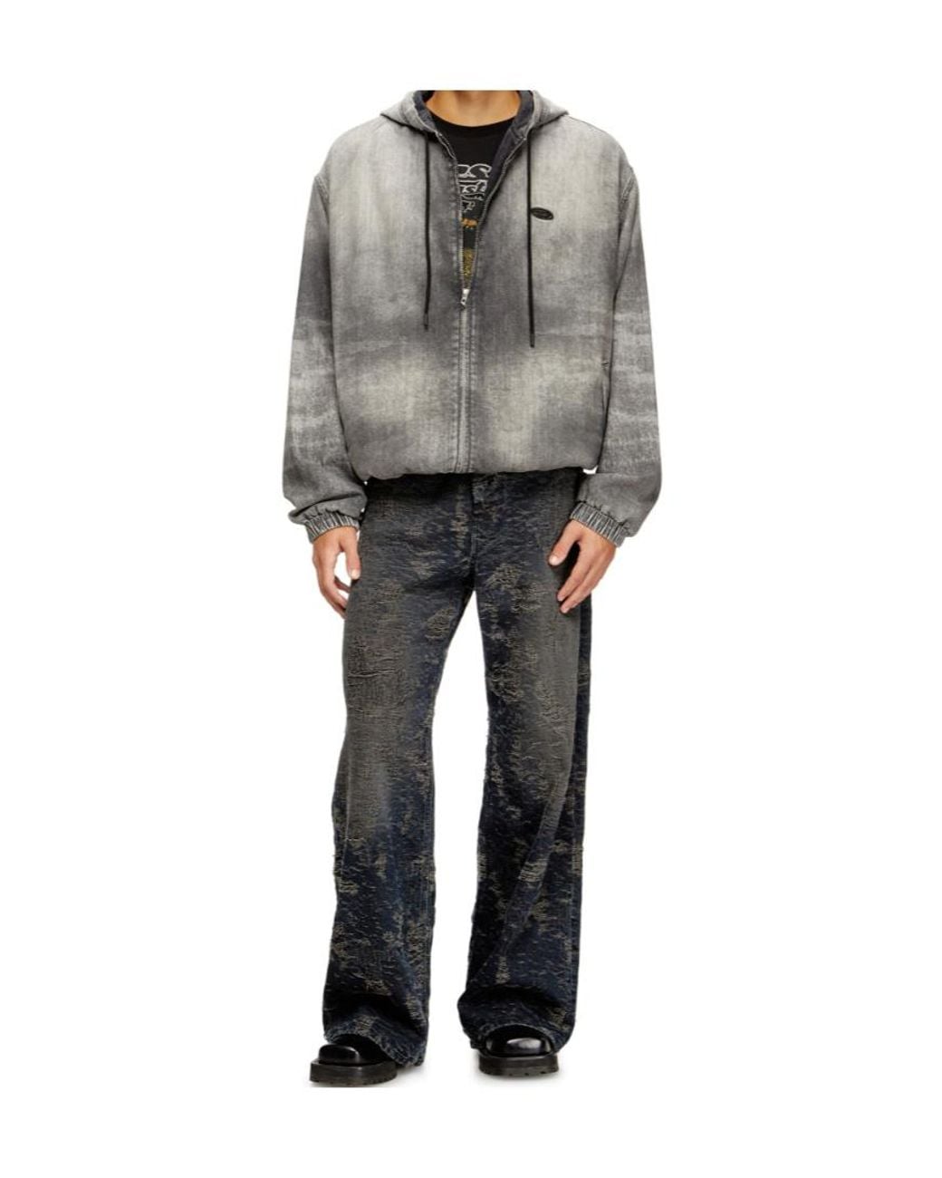 DIESEL Gray D-Offy-S Hooded Jacket for men