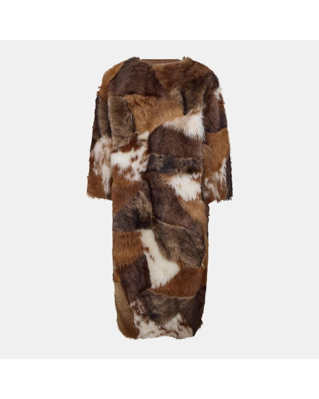 Prada Brown Patchwork Shearling Jacket