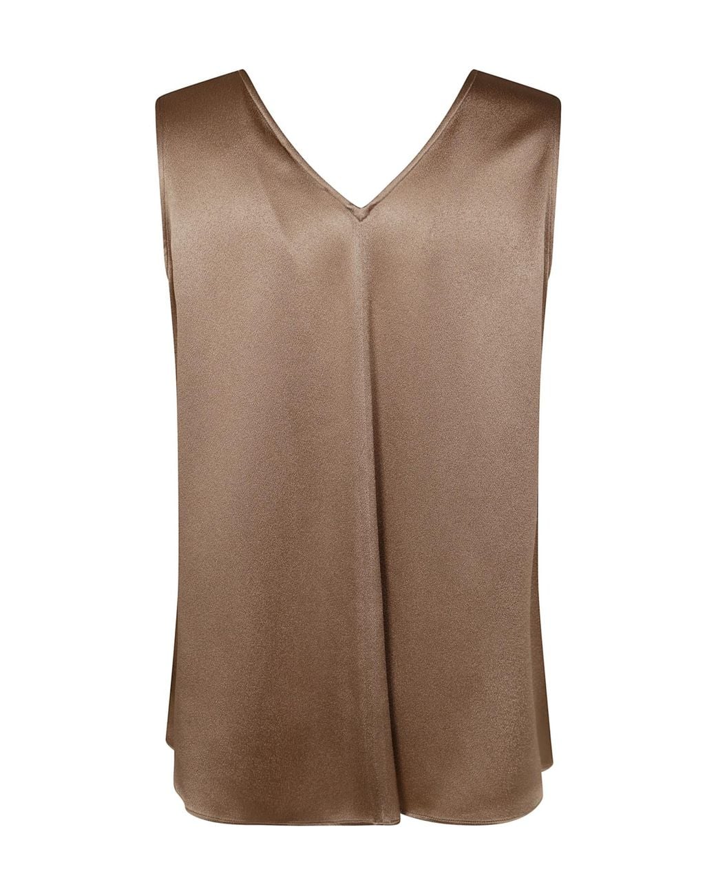Antonelli Brown V-Neck Sleeveless Top