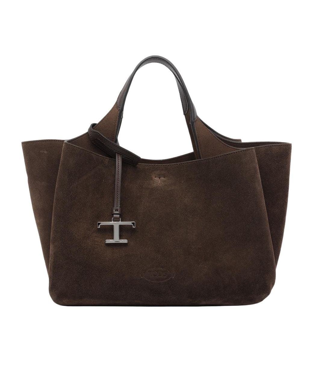 Tod's Brown Logo-Charm Tote Bag